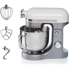 Braventa Collection Mutfak Şefi Beyaz Gri 1589/01 - Döküm Gövde, Planet Mikser Yoğurma Makinesi, 1600 Watt, 11 Hız, 5,5