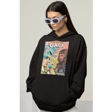 Sevbano Tasarım Lady Gaga With Beyonce Baskılı Unisex Oversize Şarkıcı Hoodie