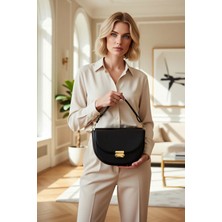 Benerly Kadın Düz Desen Metal Toka Detaylı Dokuma Görünümlü Omuz Çanta Ayarlanabilir Askılı Günlük Kullanım