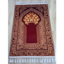 Prayer Rug Dokuma Taban Örgü Püsküleri ve Ipek Kadar Yumuşak Yüzeyiyle Bambu Seccade Namazlık 80X125 cm
