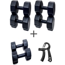 Feyza Design 3 Çift Dambıl Seti 5, 7, 9 kg + Ayarlanabilir Sayaçlı El Yayı