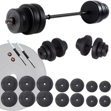 Feyza Design 95 kg Fitness Ağırlık Seti, Dambıl ve Halter ile Güçlendiren Antrenman