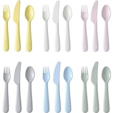 Braventa Collection Ikea 704.613.85 Kalas 18 Parça Sofra Takımı Seti, Karışık Renkler, Bir Çocuğun Yiyecekleri Kesmesi V