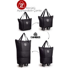 PremiumPort Genişleyebilen, Sökülebilen Tekerlekli Çok Amaçlı Market Arabası