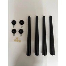 Hamadex 40 cm Siyah Sert Plastik Sehpa Ayağı (4 Adet + Bağlantı Aparatı) | Iç Mekan, Bahçe, Balkon