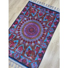 Prayer Rug Dokuma Taban Örgü Püsküleri ve Ipek Kadar Yumuşak Yüzeyiyle Bambu Seccade Namazlık 80X125 cm Hac Ramazan Umre Dini Hediye