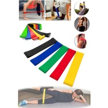Feyza Design Esneklik ve Güç Kazandıran 5'li Direnç Lastiği Seti, Kas Germe ve Jimnastik Için