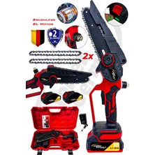 Lieber German Kömürsüz Motor 20 cm Pala 2x Zincirli Odun Bıçkı Dal Budama Makinesi