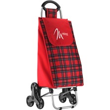 PremiumPort Kırmızı M-107 Lux Üçteker Pazar Arabası, Şık ve Kullanışlı Tasarım