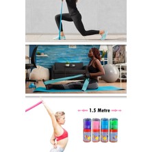 Feyza Design 1.5m Esneme ve Fitness Lastiği, Yoga ve Pilates Için Dayanıklı Band