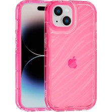 Vissona iPhone 15 Uyumlu Telefon Kılıfı Kamera Çıkıntılı Kabartmalı Parlak Desenli Darbe Emici Silikon Kılıf