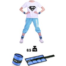 Feyza Design Çocuklar Için 0,5 kg x 2 Mavi El ve Ayak Bileği Ağırlığı Seti