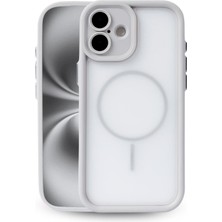 Vissona iPhone 16 Uyumlu Kamera Korumalı Magsafe Wireless Şarj Özellikli Mat Silikon Gri Renkli Silikon Tele