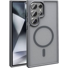 ZM Store Galaxy S23 Ultra Uyumlu Kılıf M-Safe Şarj Özellikli Kamera Çıkıntılı Mat Arka Yüzey Sio Kapak