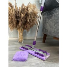 Braventa Collection Yer Fayans Duvar Yüzey Temizlik Mikrofiber Mandallı Mop, Teleskopik Saplı Istediğin Bezi Tak Kullan