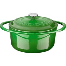 Braventa Collection Döküm Yuvarlak Tencere Döküm Demir Kapak Heritage Serisi ÇAP(Ø)20CM Yeşil