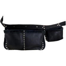 PremiumPort Hakiki Deri Teknik Alet Çantası ve Bel Çantası, Şık ve Kullanışlı Siyah Renk