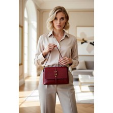 Benerly Kadın Mini Omuz Çanta Kapaklı Kapatma Ayarlanabilir Askı Krokodil Desenli Dokulu Yüzey Şehir Tipi