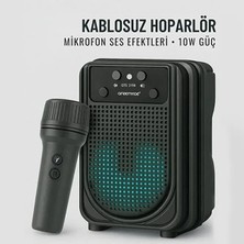 Azurtech Karaoke Mikrofonlu Dinamik Ses Taşınabilir Bluetooth 3 Inç Hoparlör