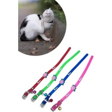 VeraGlobe Buğz Çıngıraklı Zilli Sevimli Renkli Slikon Kedi Köpek Boyun Tasması - 1 Adet Stokta Olan Gönderilir