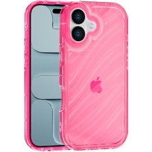 Vissona iPhone 16 Uyumlu Telefon Kılıfı Kamera Çıkıntılı Kabartmalı Parlak Desenli Darbe Emici Silikon Kılıf