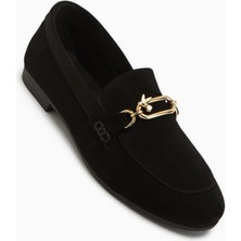 Limoya Alessa Hakiki Deri Siyah Tokalı Loafer Kadın Günlük Makosen Ayakkabı