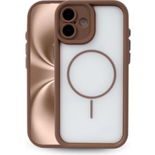 Vissona iPhone 16 Plus Uyumlu Kamera Korumalı Magsafe Wireless Şarj Özellikli Mat Silikon Haki Renkli Siliko