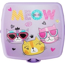 Braventa Collection Calke Çocuk Beslenme Kutusu Kedi Temalı Lila
