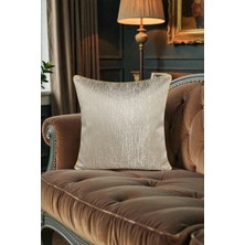 Visionario Kırlent Kılıfı Çizgili Desenli Jakarlı Dokuma Kumaş 45X45 Çift Taraflı Biyeli