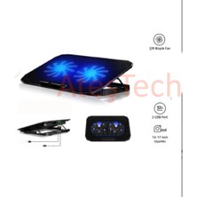 AteşTech Gaming Laptop Soğutucu Notebook Standı – Mavi LED – 2 Fan – USB 2.0  14 / 15.6 / 17 Inç Uyumlu