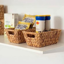 Braventa Collection 2'li ve Doğal Hasır Yuvarlak Tepsi Seti, 2'li Doğal Hasır Yuvarlak Sepet Seti