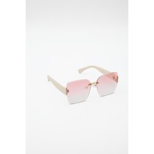 Tyn Store Hazel Kristal Kesim Çerçevesiz Kare Degrade Cam Kadın Güneş Gözlüğü UV400