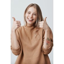 Braventa Collection Gül ve Kelebek Geçici Dövme,geçici Tattoo,vücut Dövme,kol Bilek Dövme,boyun Dövme,sırt Dövme