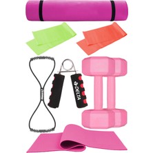 Feyza Design Evde Pilates Tam Seti: Mindir, Dambıl, Lastik ve Aksesuarlar