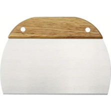 Braventa Collection Mallart® Paslanmaz Çelik Hamur Kesici ve Kazıyıcı – Ölçekli, Meşe Saplı, Ergonomik Tasarım, Mutfak E