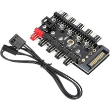 Braventa Collection 8849 10 Port Fan Power Sata Güç Switch Pwm Çoklayıcı, Sata Power 10 Port Soğutma Fan Splitter Hub, P