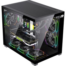 Next Gaming Orion Cube Xl 750W  80+ Bronze Power 6x Argb Fan Kumanda ve Kontrolcü M-Atx Boş Bilgisayar Kasası Siyah