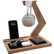 Braventa Collection Kulaklık Tutucu Organizer, Kulaklık Standı, Ahşap Kulaklık Askısı
