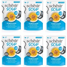 Schesir Soup Ton Balıklı ve Kalamarlı Yetişkin Kedi Çorbası Pouch 40 Gr. x 6 Adet