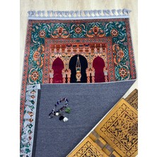 Prayer Rug Dokuma Taban Örgü Püsküleri ve Ipek Kadar Yumuşak Yüzeyiyle Bambu Seccade Namazlık 80X125 cm