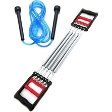 Feyza Design Çelik Göğüs Yayı 5'li Kas Geliştirme ve Atlama Ipi Kondisyon Seti