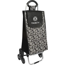 PremiumPort Sessiz Silikon Üç Tekerlekli Pazar Arabası ve Su Geçirmez Çanta