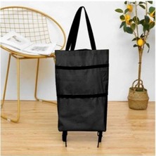 PremiumPort Katlanabilir Tekerlekli Market Arabası ve Fermuarlı Çanta Seti