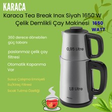 Karaca Tea Break Inox Siyah Çelik Su Isıtıcı & Çay Makinesi