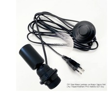 Mix And Match Şişe Delmeden Abajur Yapım Kiti | 17–20 mm Şişe Ağız Uyumlu | E27 Duy | 3 METRE Siyah Pvc Kablo | Aç/kapa Anahtarlı | Fişli Dıy Şişe Masa ve Zemin Lambası Seti
