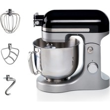 Braventa Collection Mutfak Şefi Siyah Gri 1589/02 - Döküm Gövde, Planet Mikser Yoğurma Makinesi, 1600 Watt, 11 Hız, 5,5