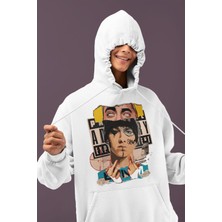Sevbano Özel Tasarım Eminem Rapper Baskılı Unisex Oversize Şarkıcı Hoodie