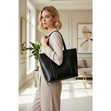 Benerly Kadın Maksi Tote Omuz Çanta Düz Desen Görünümlü Geniş Iç Hacimli Uzun Askılı Kullanışlı