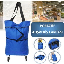 PremiumPort Katlanabilir Çok Amaçlı Tekerlekli Market Çanta