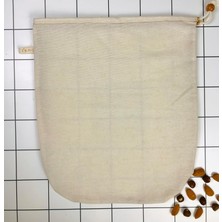 Braventa Collection %100 Ağartılmamış Ham Pamuk Bitkisel Süt Süzme Kesesi Badem Sütü, Fındık Sütü, Yeşil Sebze Suyu Süzm